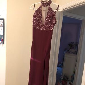 Wine bridesmaid dress